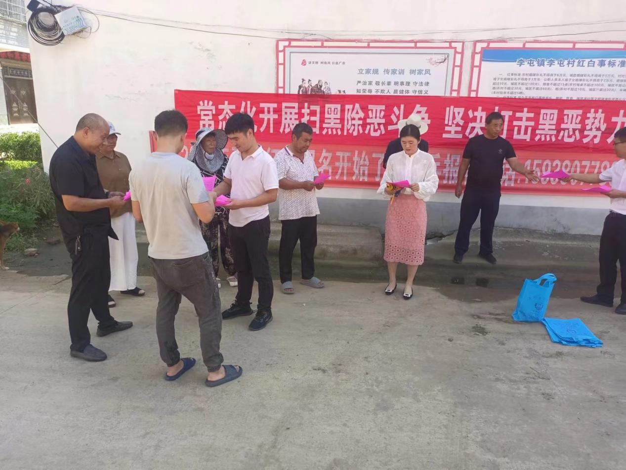 平舆县李屯镇：开展常态化扫黑除恶宣传工作